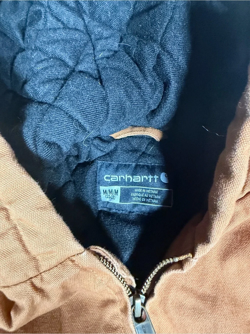 Carhartt Brown Hooded Jacket with Black Lining